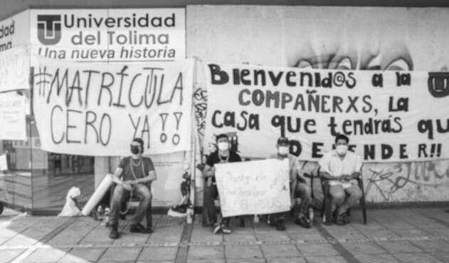Huelga en sede Los Ocobos de la Universidad del Tolima.
