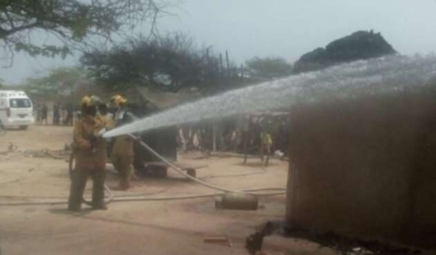 Incendio en vivienda en Manaure