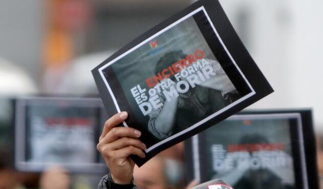 Protesta de comerciantes en Bogotá