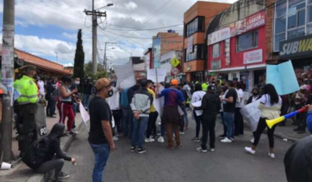 Protestas de comerciantes en Bogotá en la Autopista Norte Protestas de comerciantes en Bogotá en la Autopista Norte