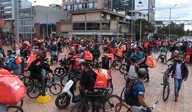 Protesta de rappitenderos en Bogotá