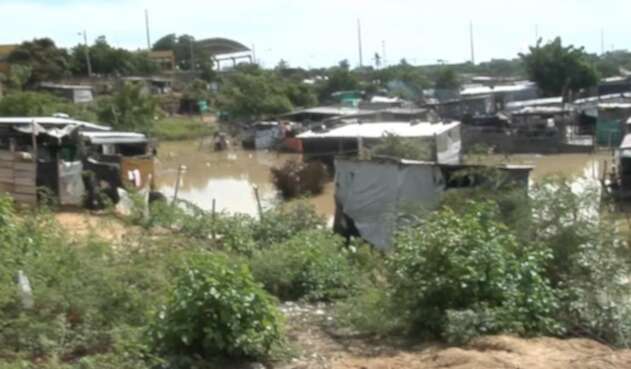 Asentamiento inundado en Maicao.