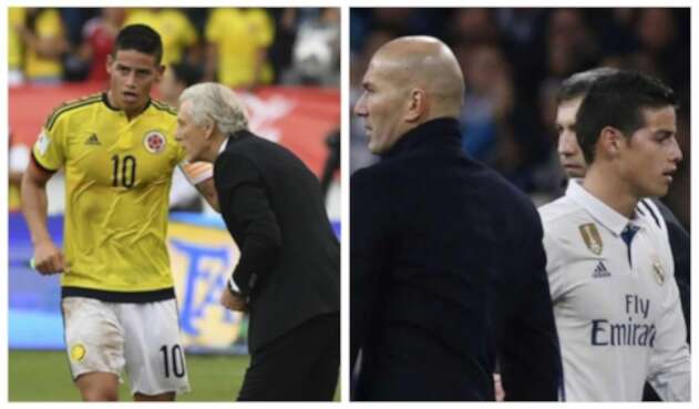 James con Zidane y Pékerman