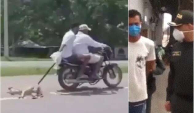 Capturan a desalmados moteros que arrastraron un perro por carretera