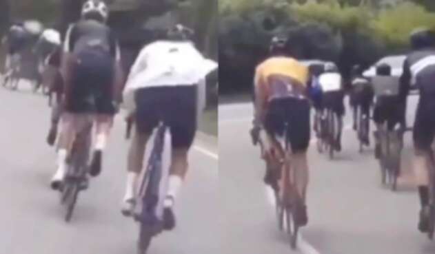 Conductora en Antioquia arremete contra los ciclistas