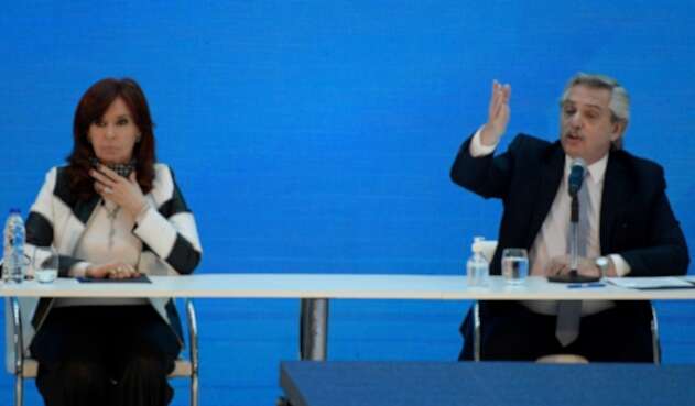 Cristina Fernández junto al presidente Alberto Fernández