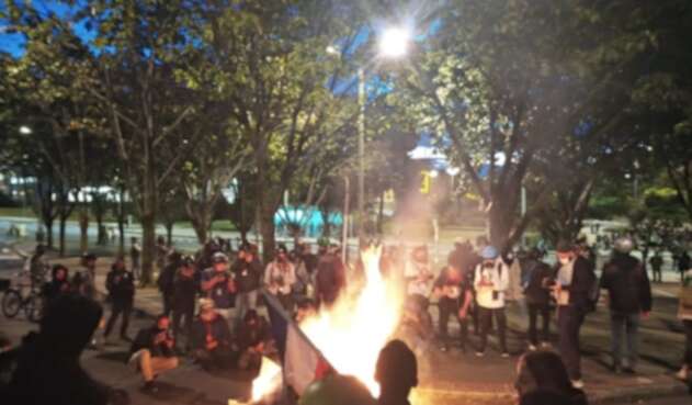 Protesta en el centro de Bogotá