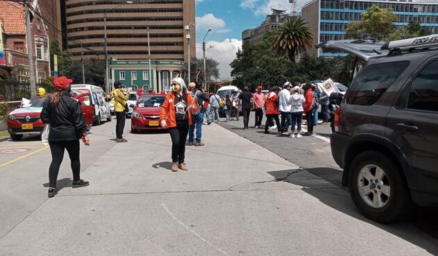 Centrales obreras protestas en la capital del país