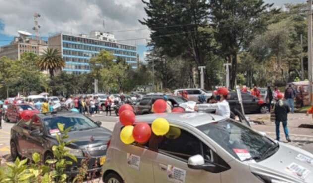 Caravana de protesta en Bogotá