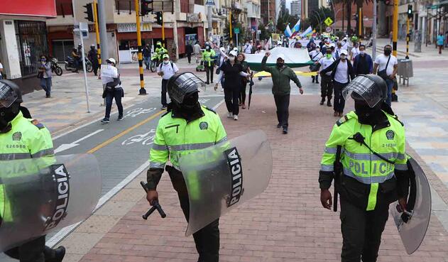 Marcha en Bogotá a favor de la Policía Nacional este 21 de septiembre