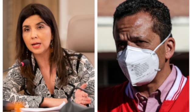 La ministra de Educación, María Victoria Angulo y el alcalde de Soacha, Juan Carlos Saldarriaga