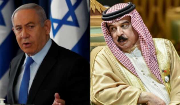 El primer ministro israelí, Benjamin Netanyahu y el rey de Barein, Hamad bin Isa Al Jalifa.