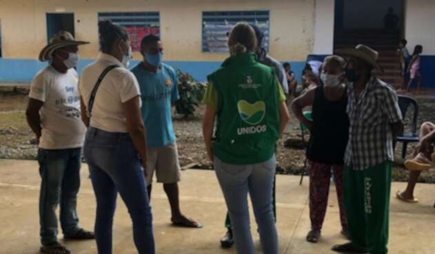 Acompañamiento a los desplazados en Cáceres, Antioquia.