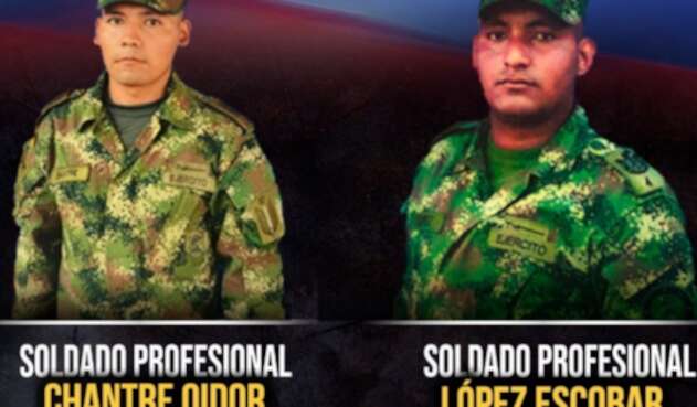 Los soldados profesionales murieron a consecuencia del explosivo.