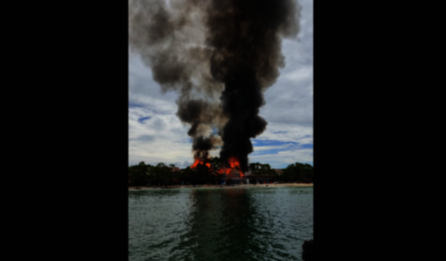 Incendio en zona insular de Cartagena