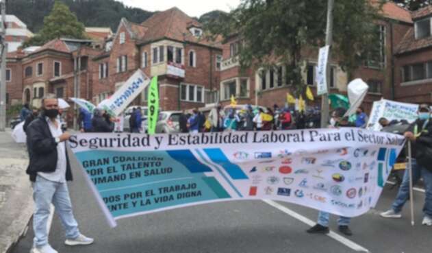 Protesta de médicos en Bogotá