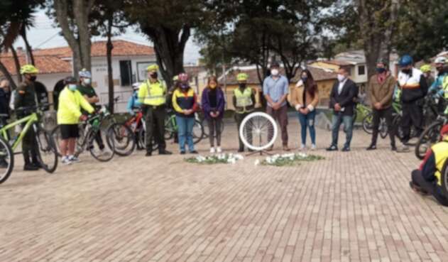 Acto de rechazo al atropellamiento de ciclistas en Bogotá