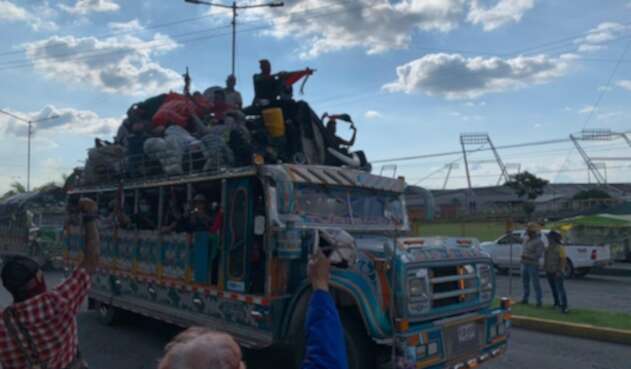 Minga indígena llega a la ciudad de Armenia