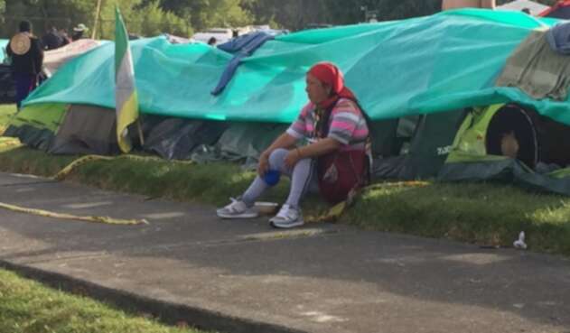 Mujer indígena en Bogotá