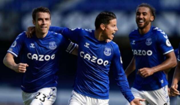 Everton con James Rodríguez en la Premier League