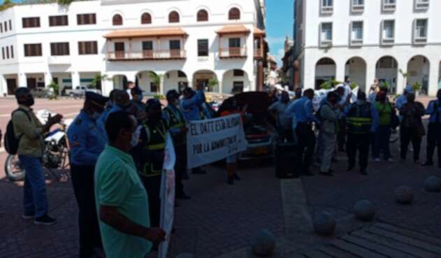 Protesta agentes del Datt Cartagena