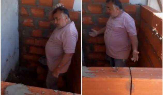 Albañil comete error en construcción