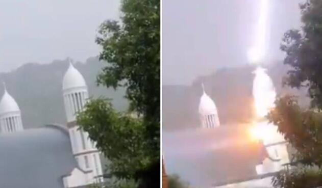 Cae rayo en iglesia de San Rafael