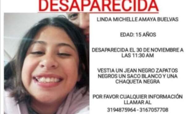 Linda Michelle Amaya, reportada como desaparecida