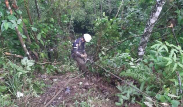 Caída de vehículo por un abismo en San Luis, Antioquia.