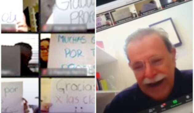 Profesor recibe conmovedor homenaje de sus alumnos en clase virtual