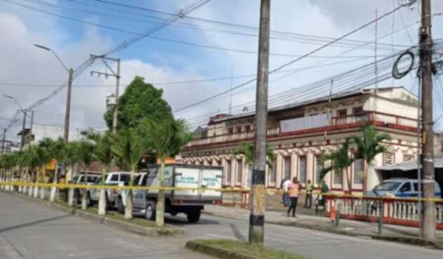 Lugar del asesinato de un guardián del Inpec en Quibdó, Chocó.