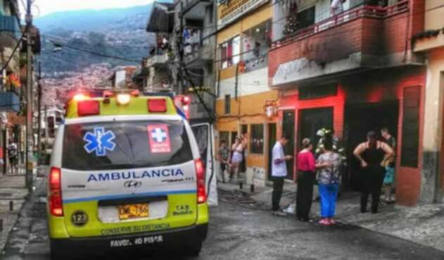 Lugar del incendio en el barrio Buenos Aires de Medellín.