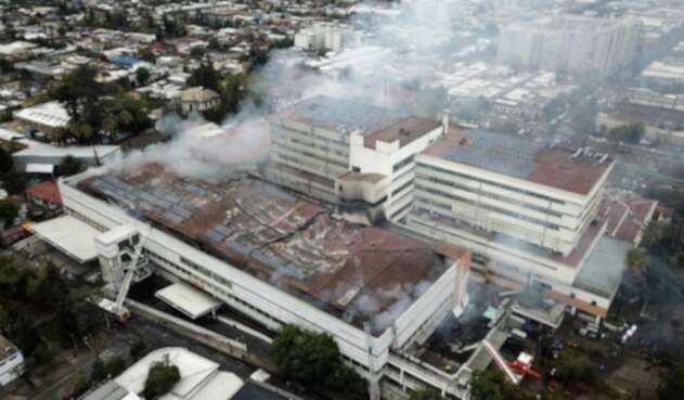 Incendio en hospital de Chile