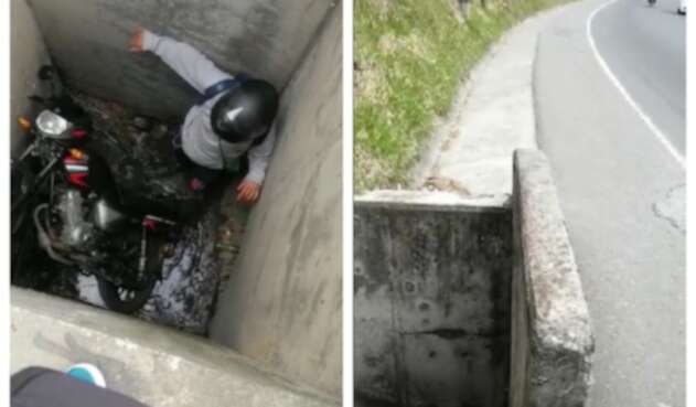 Hombre cayó a hueco