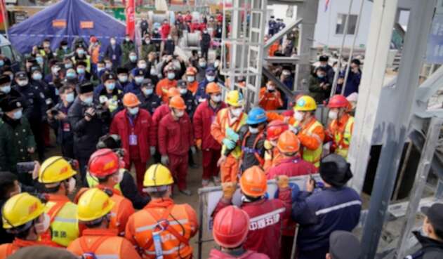 Rescate de mineros atrapados en China