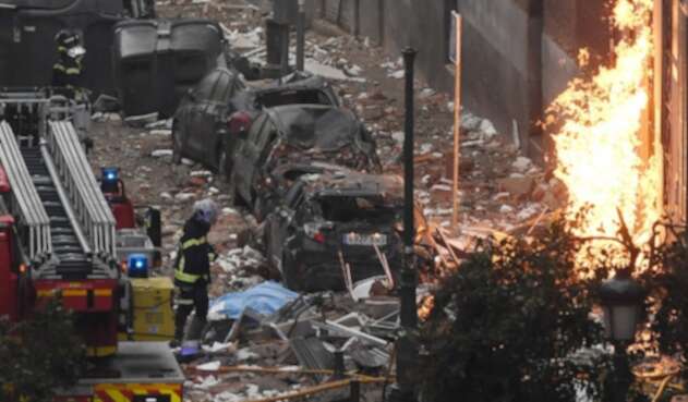 Explosión de gas en edificio de Madrid, España Explosión de gas en edificio de Madrid, España