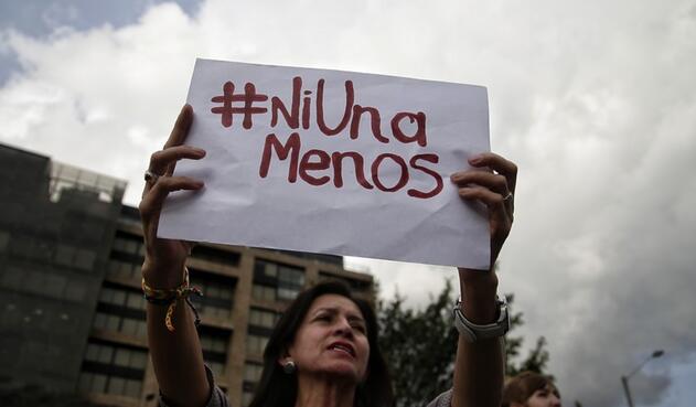 Protesta contra feminicidios en Bogotá