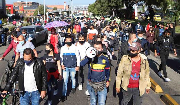 Cuarentena en Bogotá / Protestas de comerciantes en Bogotá por cuarentena