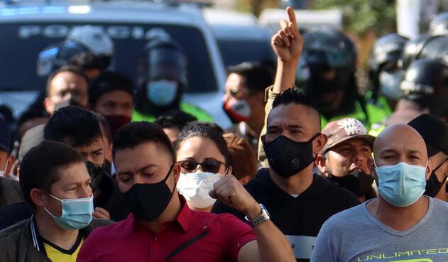 Cuarentena en Bogotá / Protestas de comerciantes en Bogotá por cuarentena