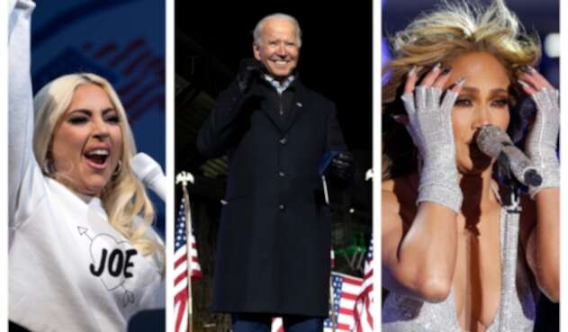 Lady Gaga, Joe Biden y Jennifer López