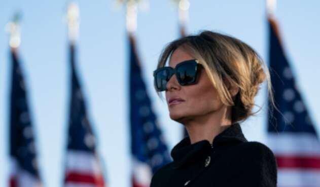 Melania Trump en su último día como primera dama de Estados Unidos.