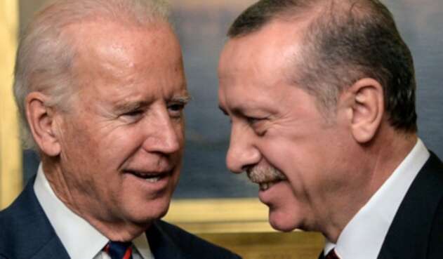 Joe Biden y Recep Tayyip Erdogan en una reunión en 2014