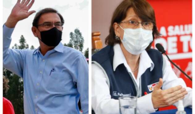 Martín Vizcarra, expresidente peruano y Pilar Mazzetti, ministra de Salud