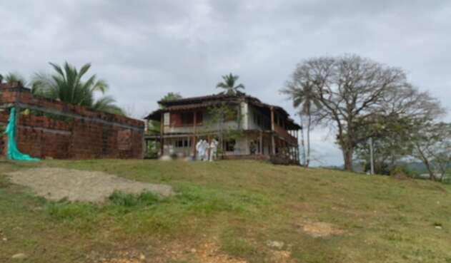 Lugar de la masacre de tres mineros en Tarazá, Antioquia.