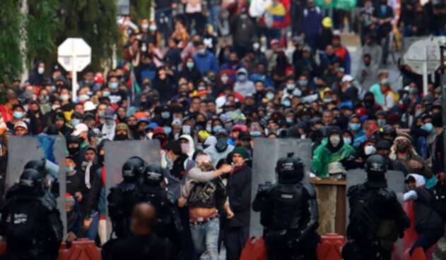 Disturbios en Bogotá durante las marchas del 1 de mayo de 2021