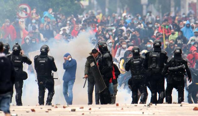 Disturbios en Bogotá durante las marchas del 1 de mayo de 2021