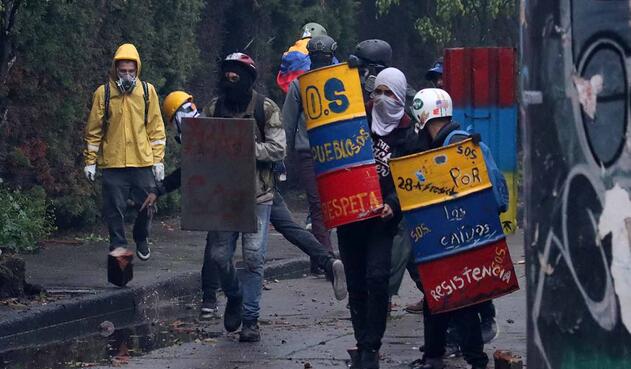 Protestas en Bogotá - Enfrentamientos en Fontibón