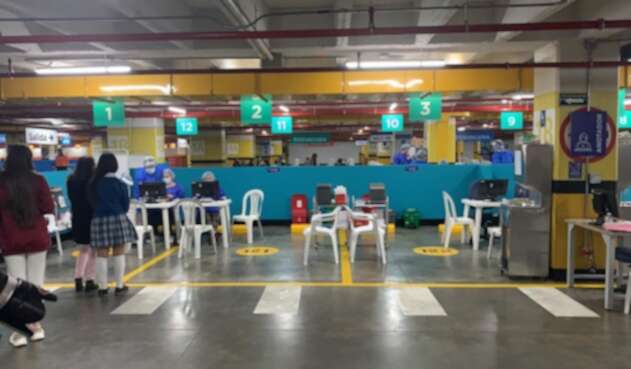 Punto de Vacunación de Cafam en Bogotá.