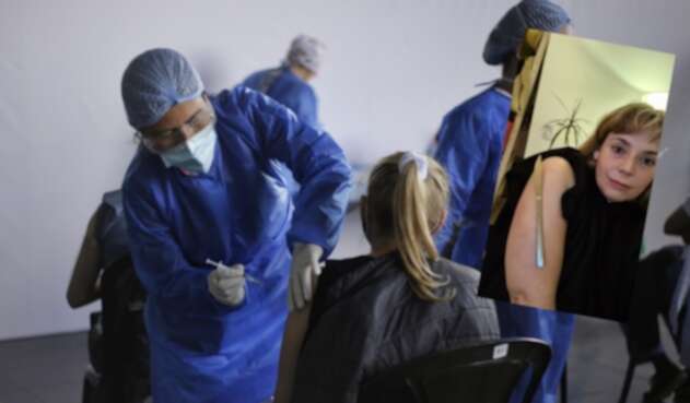 Mujer dice que le quedó el brazo con imán, luego de recibir la vacuna Mujer dice que le quedó el brazo con imán, luego de recibir la vacuna