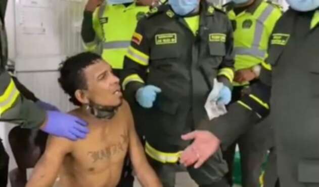 Herido en protestas en Barranquilla.